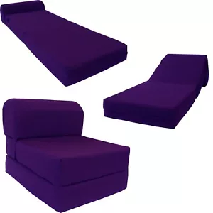 Portable Sleeper Chair Folding Foam Beds, Sofa, Couches 6x24x70 Purple - Picture 1 of 3