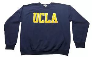 UCLA Wideworld Crew Neck Sweatshirt Embroidered Size Large Blue Yellow Vintage - Picture 1 of 6