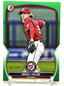 Brady House /99 Green Parallel 2023 Bowman Paper Prospects #BP-68 Nationals - Picture 1 of 7