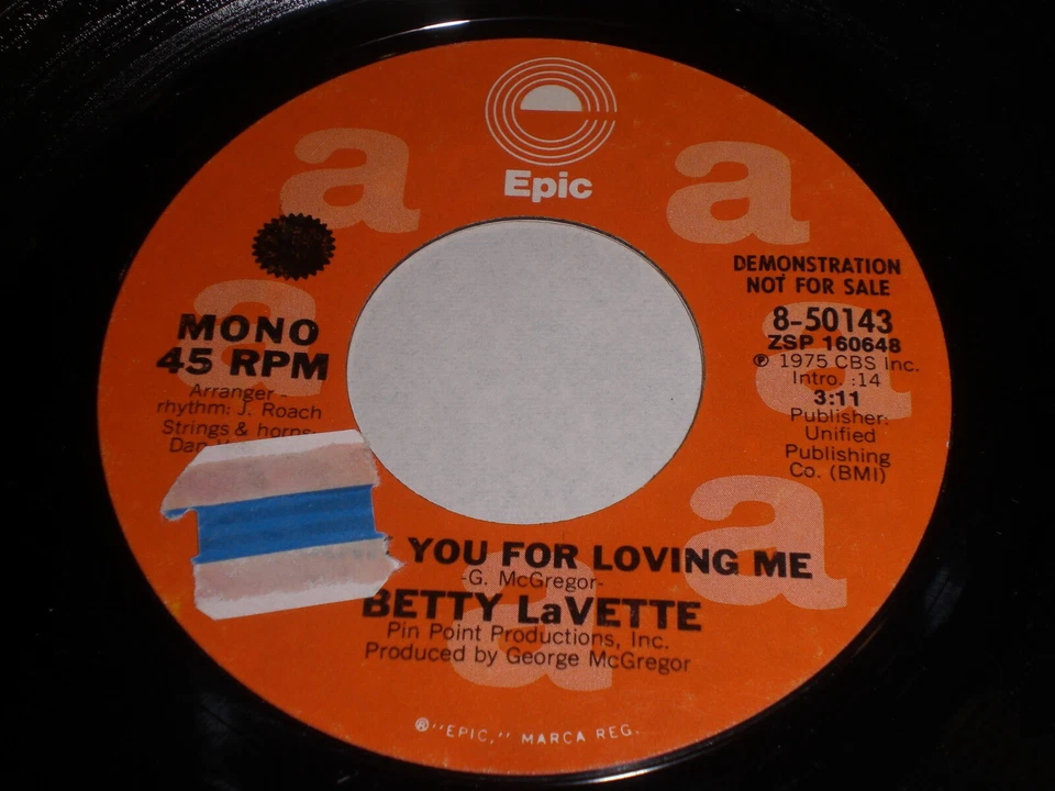 Betty LaVette - Thank You For Loving Me (mono) / (stereo) 45 - Soul Foto 1 de 1