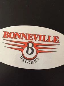Bonneville Swiss Watch 6" Clear Oval Sticker Vintage Chronograph Wristwatch - Picture 1 of 1