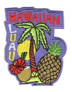 HAWAIIAN LUAU Iron On Patch Hawaii Tropical Beach - Picture 1 of 1