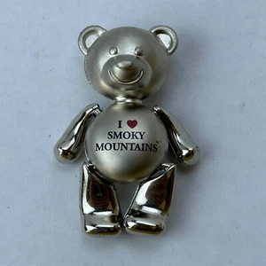 I Heart 3 Smoky Mountains Tourism Fridge Magnet Teddy Bear Metal Moving Limbs - Picture 1 of 4