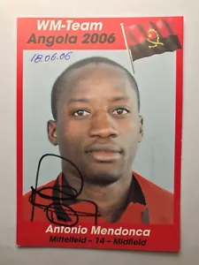 Autografo ANTONIO MENDONCA-Squadra Nazionale ANGOLA WC2006-Belenenses-Varzim-AK - Foto 1 di 2