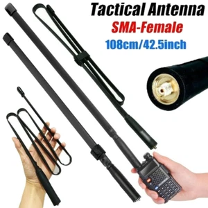 42.5'' SMA-FEMALE TACTICAL ANTENNA FOR BAOFENG UV-5R UV-82 UV-10R TWO WAY RADIO - Zdjęcie 1 z 11