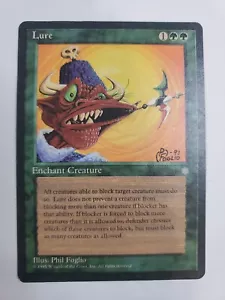 MTG Magic The Gathering Card Lure Enchant Creature Phil FOGLIO Green Ice Age - Picture 1 of 2
