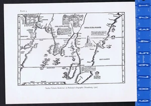 Indiae Tabula Moderna (India) - Ptolemy's Geographia of 1522 -Map Print - Picture 1 of 1