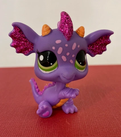 Littlest Pet Shop - LPS #2660 - AUTHENTIC Purple Glitter Fairy Dragon Figure Cover