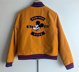 Forever 21 x Disney Yellow Varsity Bomber Jacket (Ladies Medium) Mickey Mouse - Picture 1 of 14