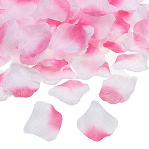 Künstliche Rosenblätter,Seidenblumen,Dekoration,Fuchsia,Weiß,1000 Stück - Bild 1 von 7