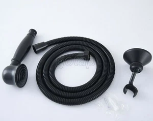 Black Oil Rubbed Bronze Handheld Shower Head +1.5m Hose +Wall Adjustable Bracket - Picture 1 of 7