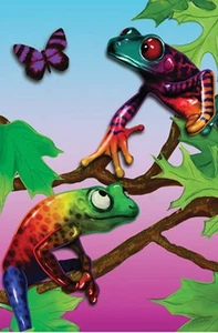 Frolicking Frogs Brilliance House Talla (28"" x 40"" aprox) Bandera PR 52746 - Imagen 1 de 1