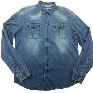 Buffalo David Bitton Snap button denim shirt Men's L - Picture 1 of 4