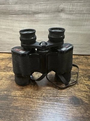 Tasco Zoom Model 7x35 Zoom Binoculars Black Japan MISSING PARTS  ON OBJECTIVES - Image 1 of 4