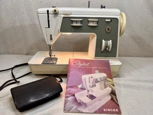 Vintage Singer Zig Zag Model #774 Sewing Machine Tested Gray Beige + Manual - Picture 1 of 10