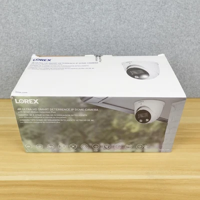 Lorex E893DD-E 4K Ultra HD Smart Deterrence IP Dome Camera White (E893DDE) New - Image 1 of 4