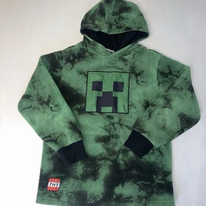 Minecraft Fleece Boys Pullover Creeper Size 8 Green Black Kids - Picture 1 of 5