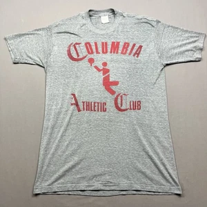 Camiseta De Colección Años 70 80 Columbia Athletic Club Puntada Única Gris Delgada Etiqueta Ebert - Imagen 1 de 7