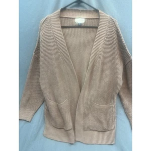 Universal Thread Women's XXL Beige Knit Cardigan Open Front Pockets Cotton - Picture 1 of 4