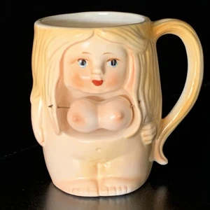 Vtg 70s Novelty Risque Betty Bouncing Boobs Ceramic Mug Spencer Gifts **READ** - Picture 1 of 11