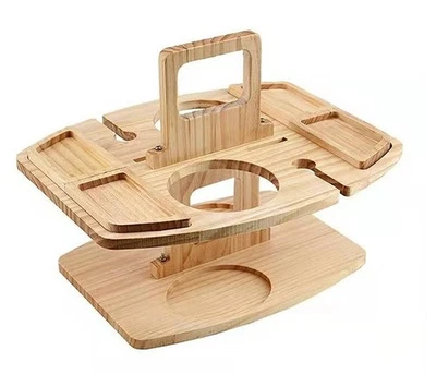 Estante de vino de madera mesa de picnic al aire libre portátil estante de vino OAK VALLEY ADECUADO NUEVO EN CAJA Foto 1 de 4