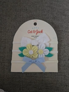 Katze und Jack Kopftuch Baby Stirnbänder Blumen Schleife gelb blau weiß - Bild 1 von 1
