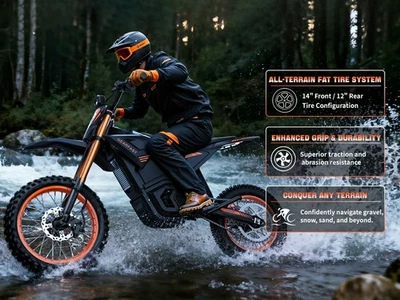 Electric Motorcycle Dirt Bike Bicycle Peak 2500W 35MPH 48V21AH All Terrain eBike - Image 1 of 4