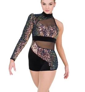 A Wish Come True Star Girl Dance Costume Sequin Glitter Shorts 23005Y Size IMC - Picture 1 of 11