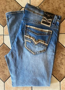 Pantalones de mezclilla para hombre Platini 40x30 pierna recta bolsillos bordados vaquero occidental - Imagen 1 de 14