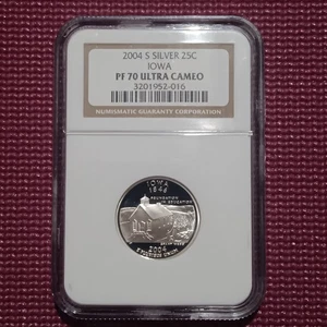 2004-S Proof Iowa Silver State Quarter 25C - NGC PF70 UCAM - Picture 1 of 2