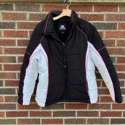 Jaqueta de esqui ZeroXposur preta branca e rosa forrada inverno neve Parka - Imagem 1 de 3