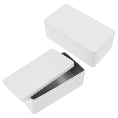  2 Pcs Decorative Storage Box Tins Small Rectangular Metal Wedding Souvenir - Image 1 of 4