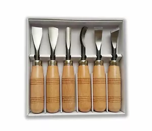 6Pcs Professional Woodworking Detail Chisel Wood Carving Hand Chisel Tool Set - Picture 1 of 14