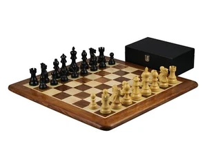 20 Inch Sheesham Chess Set With Sheesham Flat Chess Board Ebonised Chess Pieces  - Picture 1 of 11