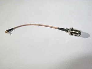 Adapter Pigtail F Einbaubuchse auf MCX Stecker winkelig 15cm RG316 SDR GPS - Bild 1 von 2