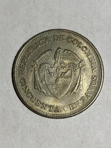 1959 COLOMBIA 50 CENTAVOS - NICE OLD ERROR COIN!!!! - Picture 1 of 2