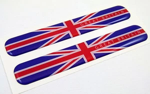 Great Britain England Flag Domed Decal Emblem Resin car stickers 5"x 0.82" 2pc. - Foto 1 di 2