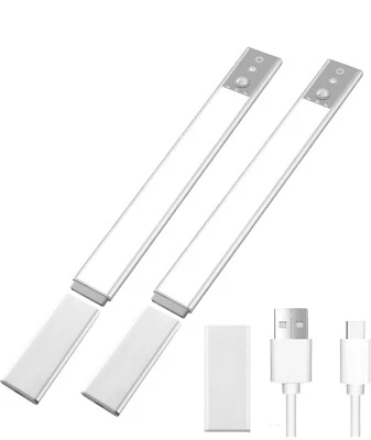 Sensor de movimento LED sob luz de armário USB recarregável lâmpada de cozinha pacote com 2 - Imagem 1 de 4