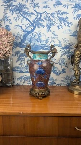 Japanische Baluster Vase Hichozan Shinpo Arita Porzellan & Bronze Edo Epoche - Bild 1 von 16