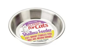 Classic Stainless Steel Shallow Cat Dish | Cats - Picture 1 of 3