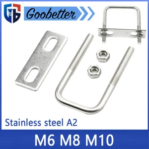 M6 M8 M10 U Bulloni Piastre e Dadi Standard U-Bulloni A2 Acciaio Inox 304 Rimorchio - Foto 1 di 26