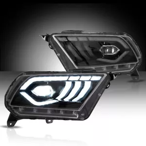 Faros del proyector se adaptan a Ford Mustang 2010-2014 señal LED secuencial DRL negro - Imagen 1 de 9