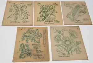 Vintage 1952 Polly-Dell Textile Stencils: 21432, 21092, 21412, 11818 & 21082 - Bild 1 von 12