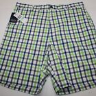 Chaps Golf 78 Nwt Men's 34 Colorful Plaid Moisture Wicking Flat Front Shorts