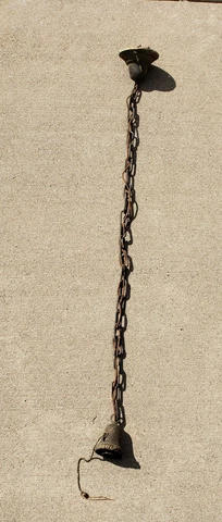 Vintage / Antique Victorian Brass Ceiling Wall Light  Electric w/ Pull Chain Cover