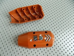 Lego Dark Orange Vehicle, Tipper Drum 3 x 6 x 10 2 pieces with stickers - Picture 1 of 3