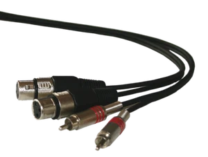 Cable adaptador de audio Ibiza 2x Cinch a 2x acoplamientos XLR 1,5 metros cable - Imagen 1 de 1