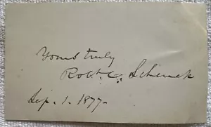 UNION Major General ROBERT C. SCHENCK Signed Autograph US Civil War Signature - Picture 1 of 3