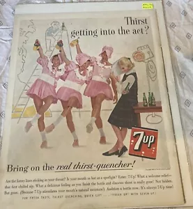 1962 SEVEN UP 7up Guy's Pink Dresses Stage Actors vintage art print ad - Picture 1 of 4