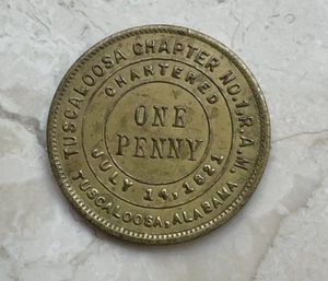 Tuscaloosa Alabama AL Kapitel Nr. 1 RAM Freimaurer Freimaurer Penny Medaille - Bild 1 von 2